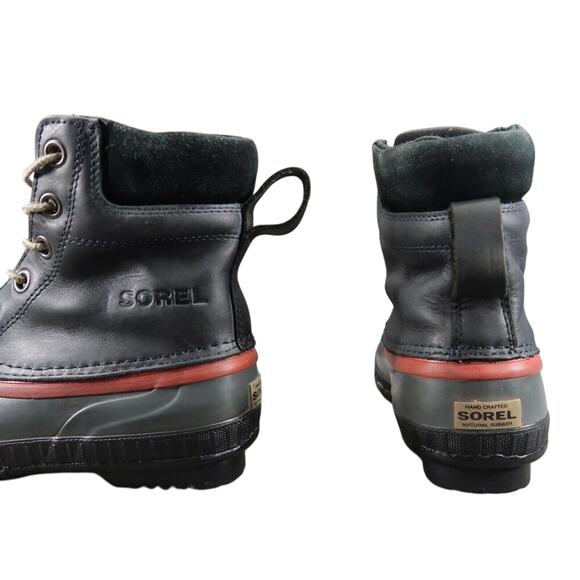 Sorel Boots Men 6 Snow Winter Cheyanne II Leather Rubber Lace Up Waterproof Grey - Picture 8 of 15